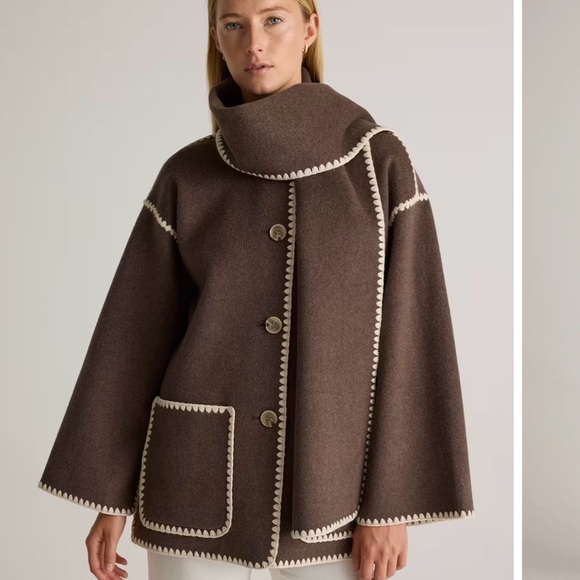 Quince Jackets & Blazers - NWT Quince Double-Faced Merino Wool Scarf Coat